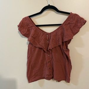 American Eagle cropped blouse medium